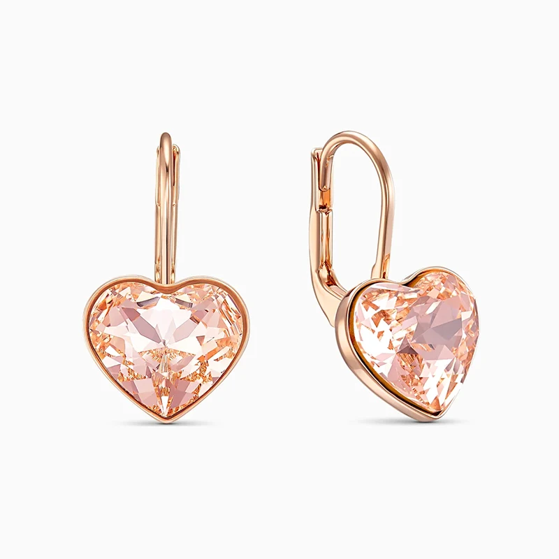 Модные новые стильные серьги SWA в форме сердца из розового золота изысканное