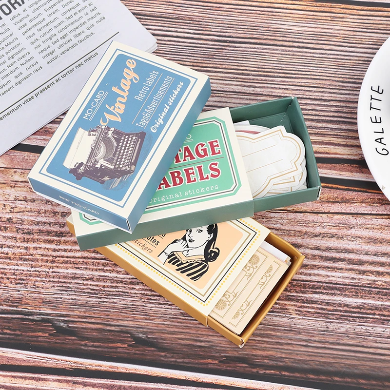 

60Pcs/set Vintage DIY Diary Stickers Scrapbooking DIY Diary Album Stick Writable Label Handbook Decoration