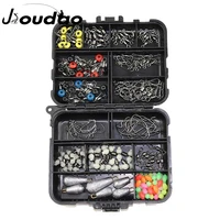 177pcs fishing accessories kit set with fishing tackle box including fishing sinker weights fishing swivels snaps jig hook pesca