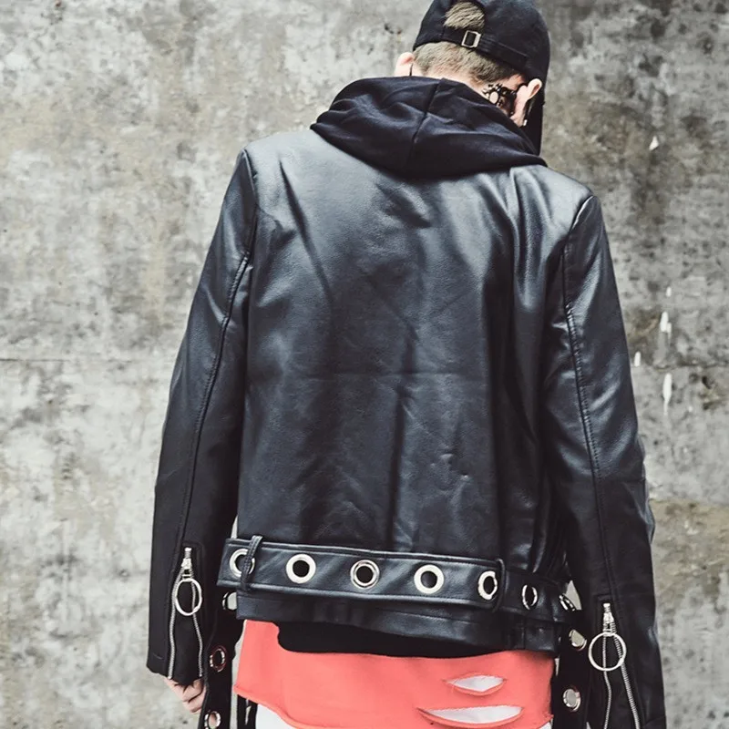 Мужская верхняя одежда из искусственной кожи Повседневная Уличная куртка