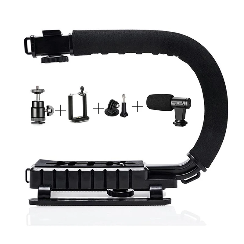 U Grip MIC06 Mamen U Grip камера стенд с кронштейном держатель ручка микрофона ручной стабилизатор для DSLR DV видео Vlog съемки фотографии - Цвет: U Grip MIC06
