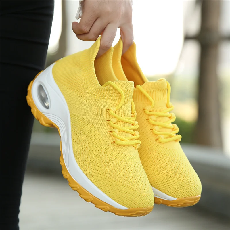 

Fashion Sport Walking Shoes Women's Sneakers Autumn Platform Slip-on Comfortable Outdoor Women Mesh breathable Casual Shoes