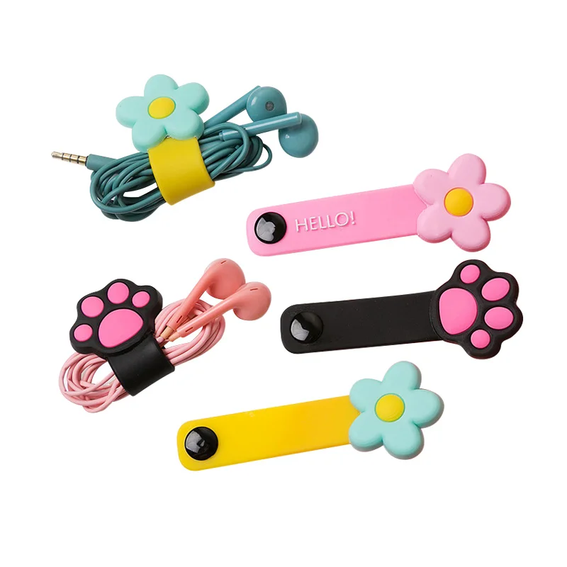 

Girly pink cartoon cable winder phone cable earphone management storage cable organizer power cord charging cable