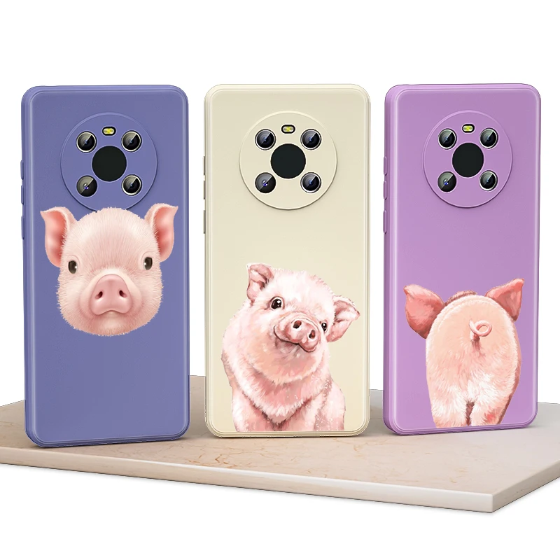 

Little Pig Cute for Huawei Mate 40 30 20 Pro Lite Y9 Prime Y7 Y6 2019 2020 Liquid Silicone Soft Cover Phone Case