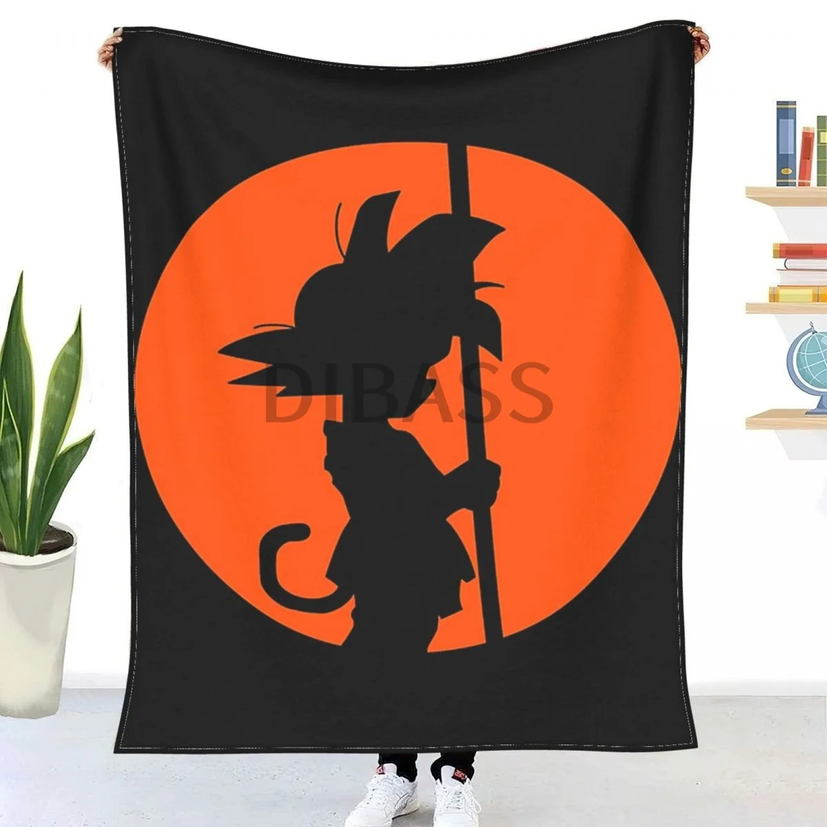 

Songoku Silouette Throw Blanket 3D Printed Flannel Throw Blankets