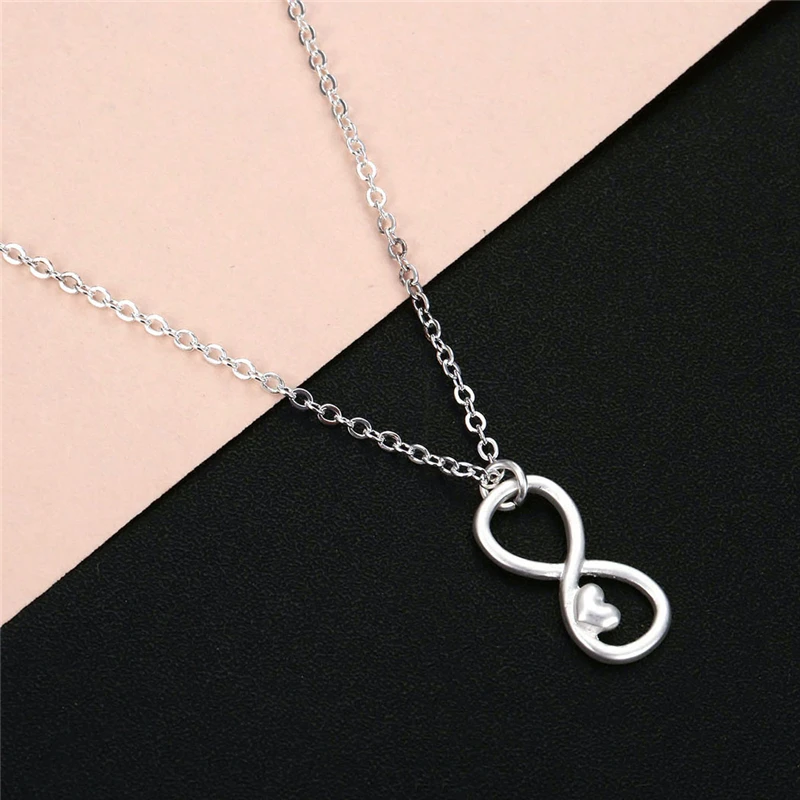 Сердце Бесконечность женское ожерелье чокер номер восемь бесконечное с кулоном