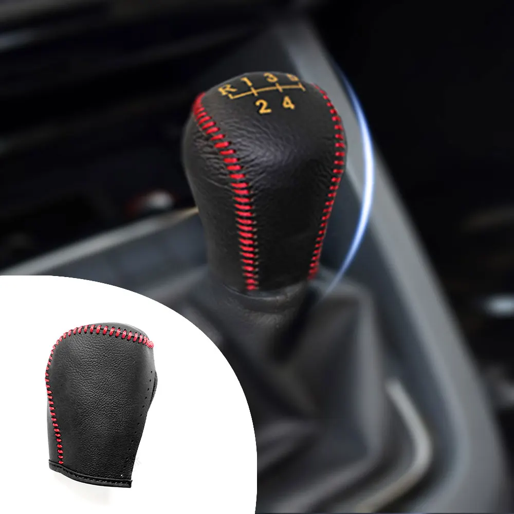 

Muchkey Leather Gear Shift Knob Cover MT For Tiguan 2012 2013 2014 2015 6 Speed Manual Shift Lever