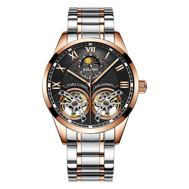 AILANG дизайн швейцарские часы мужские механические watch men водонепроницаемые clock mechanism командирские часы мужские спортивные tourbillon часовой механизм стимпанк часы последняя мода - Цвет: 14