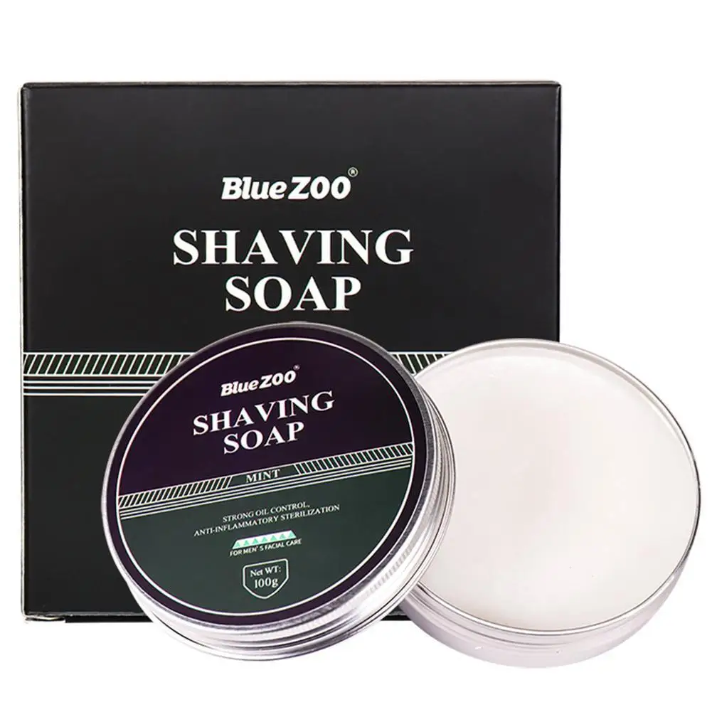 Крем для бритья для мужчин 100 г пена для ухода за мятным сандаловым деревом безопасное не раздражающее Мыло для бритья очищающее мыло