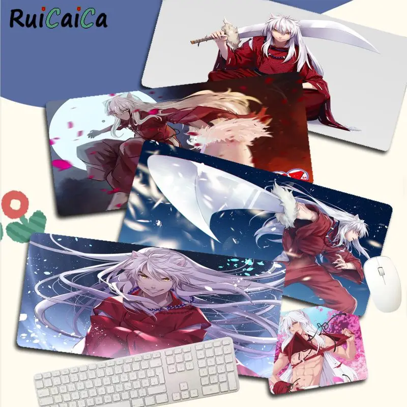 

RuiCaiCa японская мультяшная игровая мышь Inuyasha, мягкий коврик для мыши, размер для большой кромки, блокировка скорости, версия, игровой коврик д...