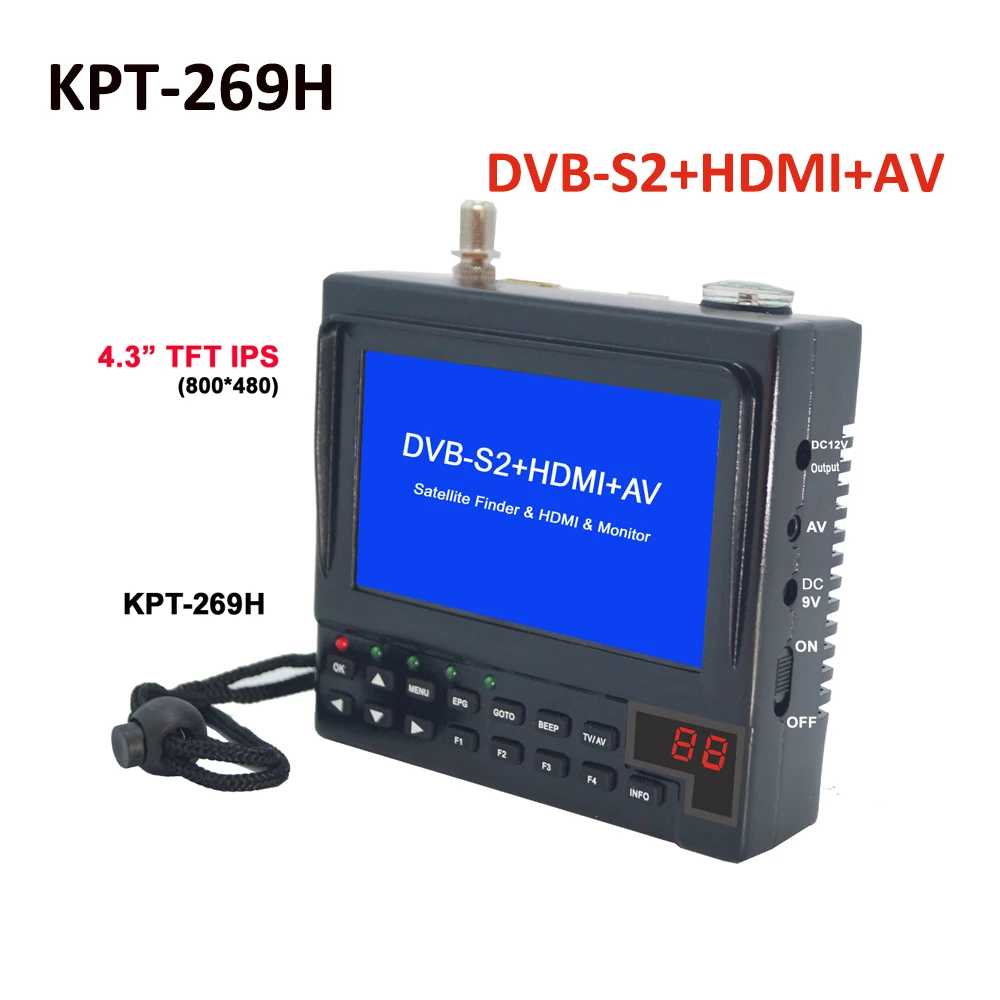 KPT 269H DVB S2 SatelliteFinder Full HD цифровой спутниковый ТВ приемник Finder метр MPEG 4 модулятор S