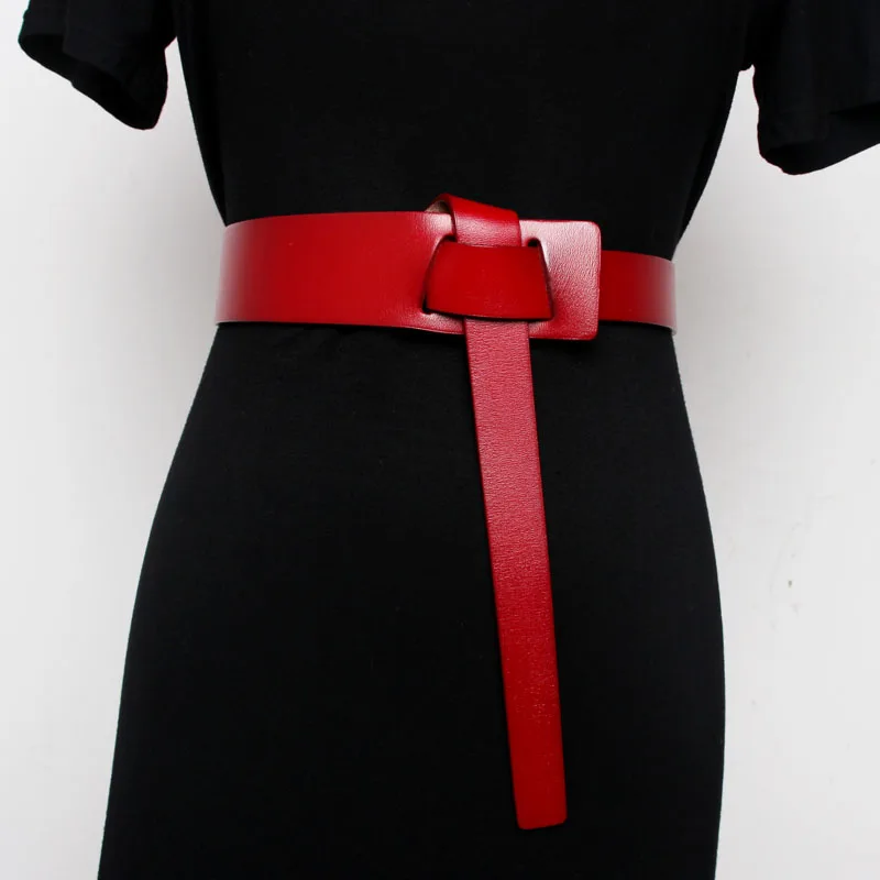 Женские винтажные ковбойские ремни из натуральной кожи Длинные с металлической