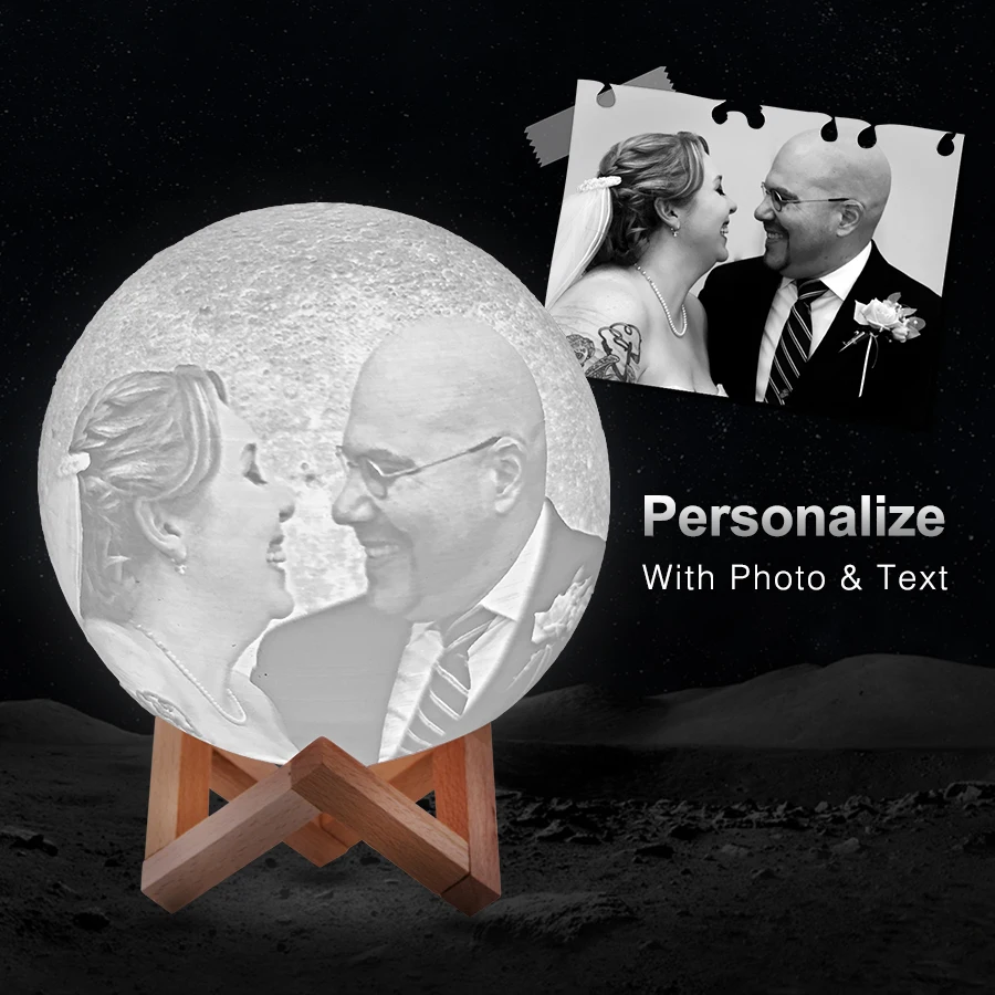 Светодиодный Луна огни индивидуальный заказ 3D печать лунный свет для свадьбы