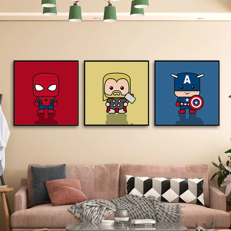

Marvel Cartoon Canvas Painting Avengers Wall Posters and Prints Print Mural Pictures Children's Room Bedroom Decoration Cuadros