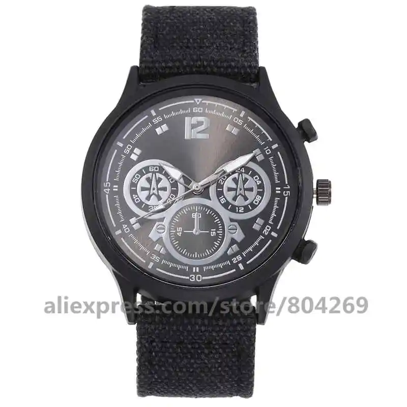 Модные мужские холщовые полосатые часы нейлоновые тканевые спортивные оптом