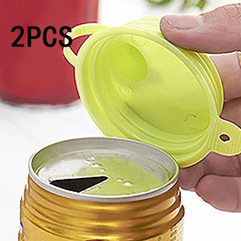 

2pcs Reusable Soda Can Cap Beer Bottle Top Cover Drinking Beverage Corkscrew Lid Home Kitchen Bar Accessories