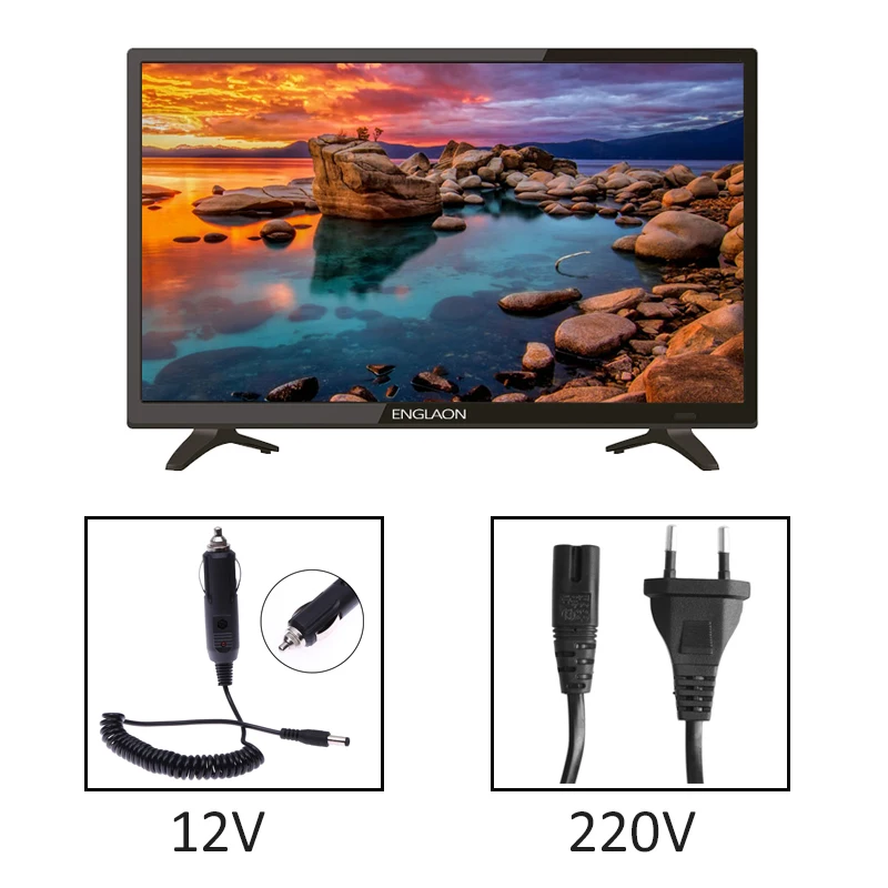 Телевизор 24 дюйм LED TV-ENGLAON 12V+220V HDTV цифровые телевизоры dvb-T2 Домашние+Автомобильные телевизор 24 inch tv