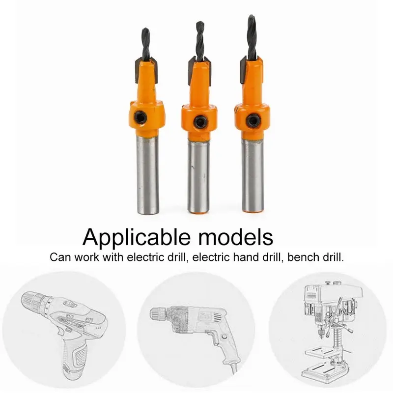 1pcs 8mm Shank HSS Woodworking Countersink Router Bit Set Screw Extractor Remon Demolition for Wood Milling | Инструменты