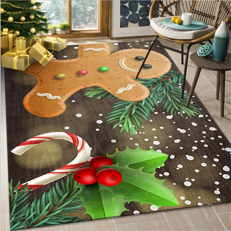new christmas carpet 80120cm santa claus living room floor mat cartoon mat blanket home decor christmas gift 2022 new year free global shipping