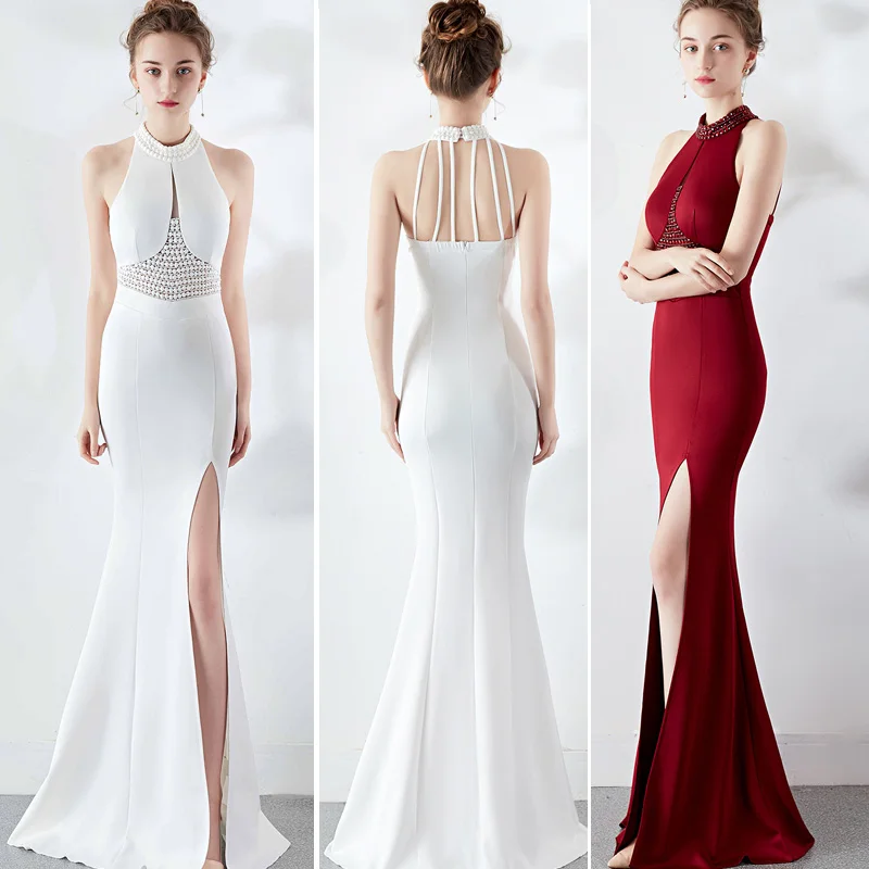 Знаменитостей Формальные Вечерние платья красные женские сексуальные сплит