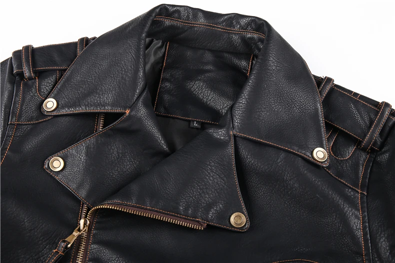 

New 2021 Winter Mens Leather Jacket Men Fashion Motorcycle PU Leather Jacket Cool Zipper Pockets Leather Coats EU Size New Men
