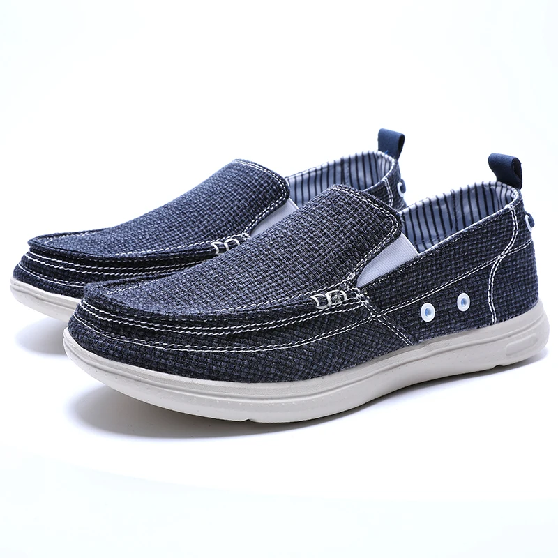 

Men's Casual Canvas Shoes Breathable Men Slip-on Loafers Lightweight Walking Sneakers Male Footwear