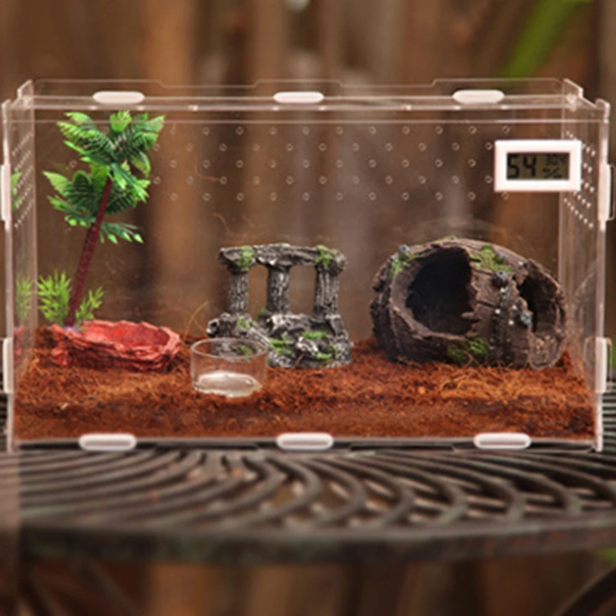 Античный декоративный бочонок для вина рептилии прячущаяся пещера полимерный