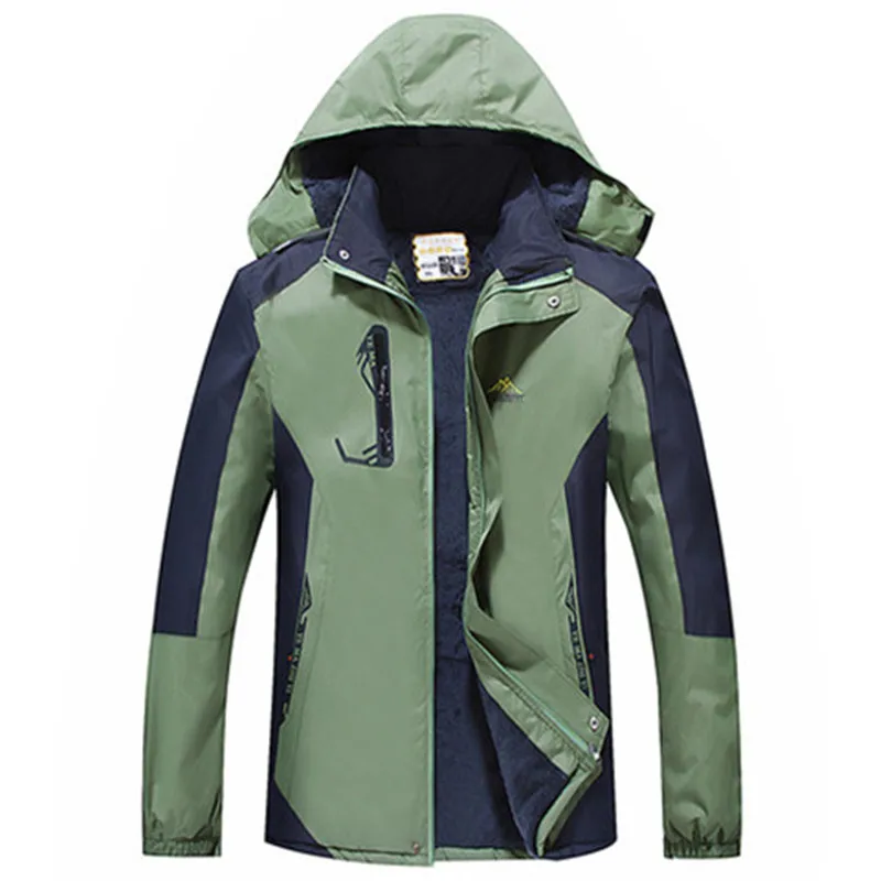 

Мужская Флисовая Куртка, ветронепроницаемая водонепроницаемая куртка для пешего туризма, уличная Толстая зимняя куртка, ветровка для трек...