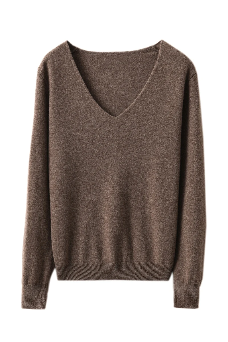 

KOIJINSKY 2021 Pure Wool Fall/Winter Top Women's V-neck Sweater Knitted Cardigan