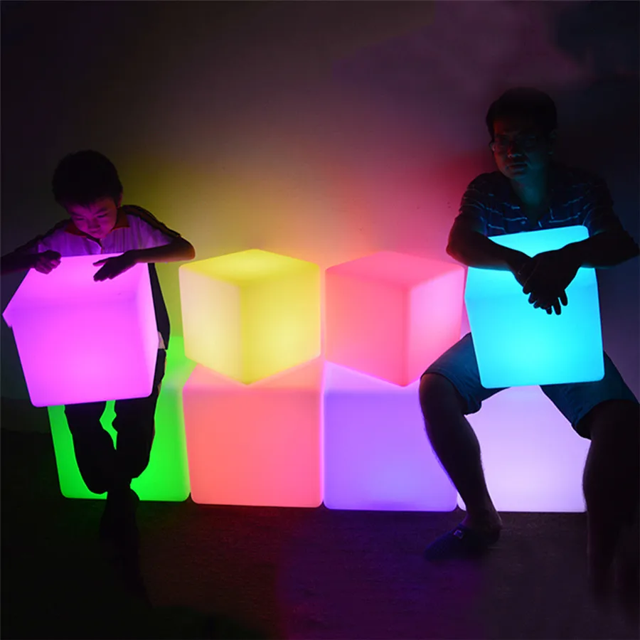 

16 Colors Changeable LED Cube Night Light Cool Bar KTV Party Glowing Stool Lamp Outdoor Garden Hotel Illuminated Chair Light