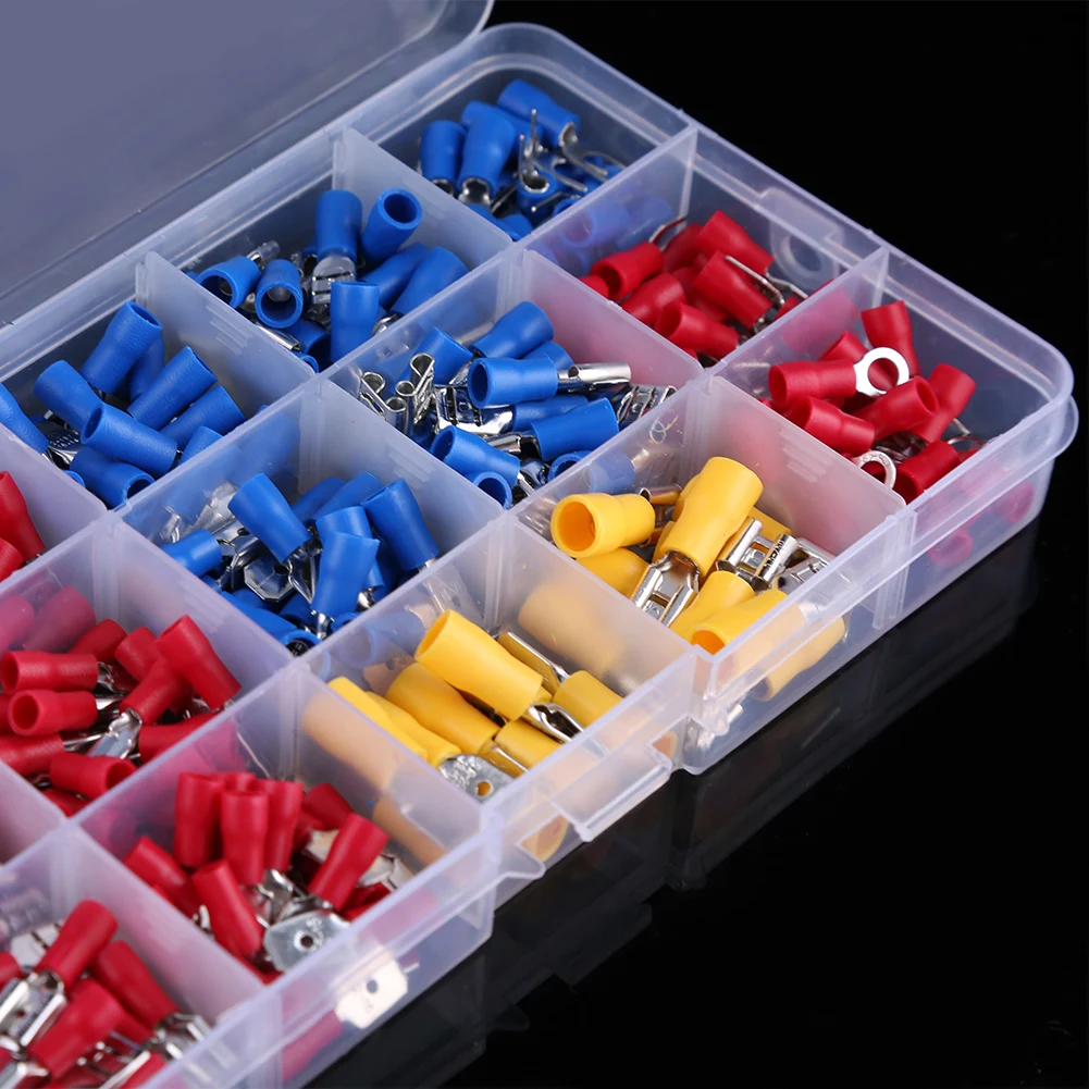 280 pcs Cable Lugs with Assortment Box Auto Connector Flat insulation keeps wires from bending car Accessories | Автомобили и