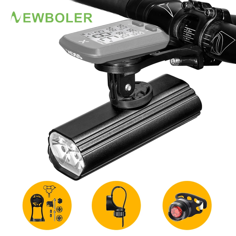 

1800 Lumens Bike Light Hoisting Headlight Multifunctional Holder Powerful Flashlight USB Charging LED Bicycle Front Light Garmin