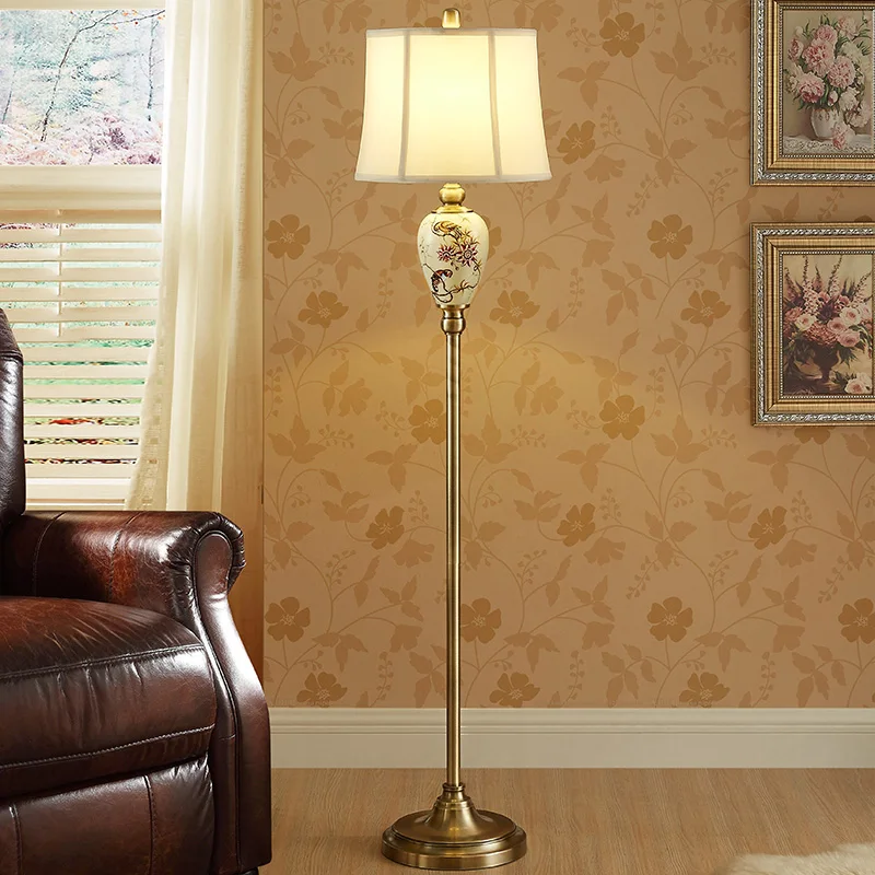 Керамическая Напольная Лампа с рисунком попугая ручная работа подставка лампа