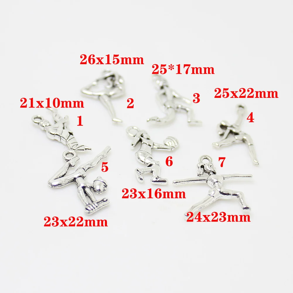 20 шт. Йога кулон античная серебряная танцевальная балерина девушки в стиле игры