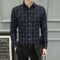 popular plaid shirt mens long sleeve spring korean business casual shirt handsome inch shirt fashion
