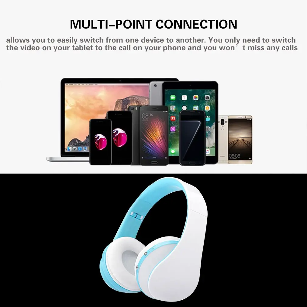 

NX-8252 Professional Foldable Headphones Wireless Casque Audio Gaming Headsets Big Earphone With Mic For Phone Computer