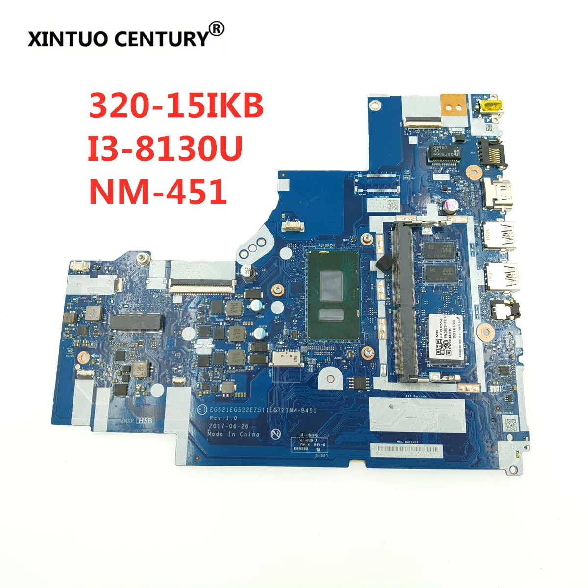 NM B451 для Lenovo Ideapad 330 15IKB 17IKB материнская плата портативного компьютера с I3 8130U/CPU