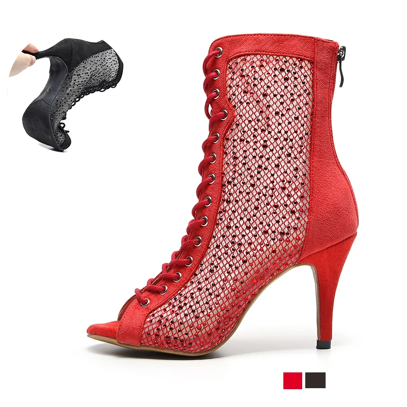 Женские ботинки для латинских танцев Женская танцевальная обувь сальсы Цвет