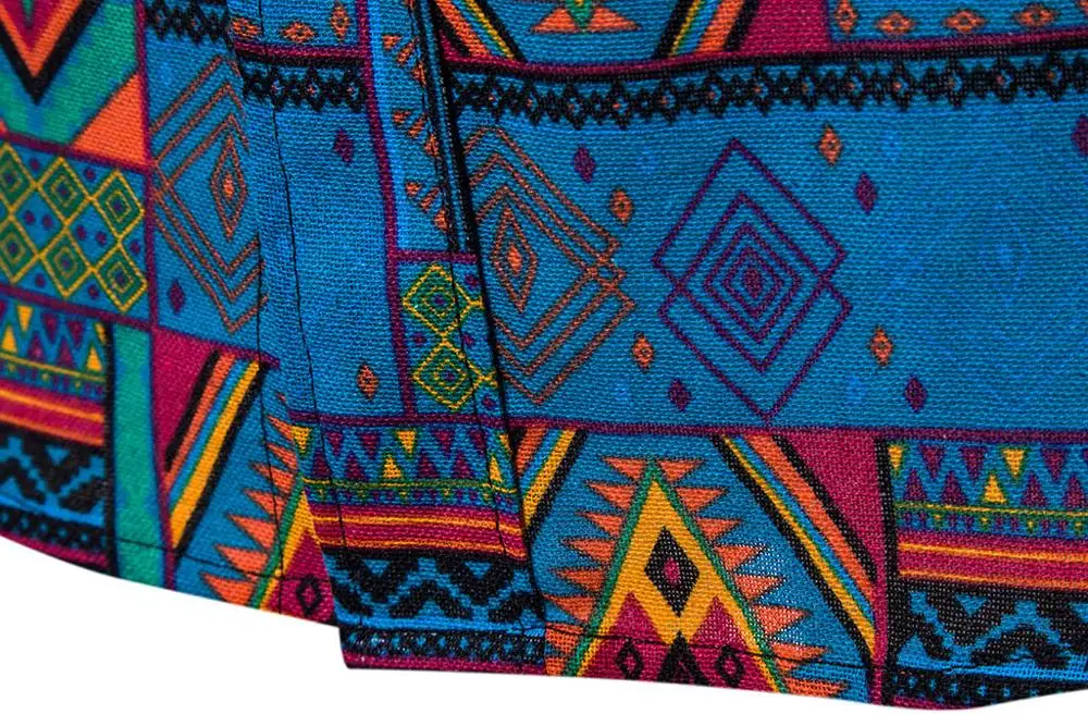 Рубашка мужская приталенная с длинным рукавом гавайский принт Повседневная