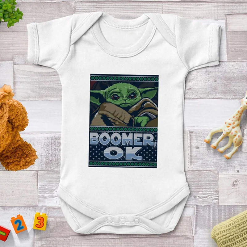 

2021 Disney Newborn Tights Mandalorian Baby Yoda Baby Girl Jumpsuit Clothes Toddler O-Neck Pullover Casual Suit Dropship 0-24M