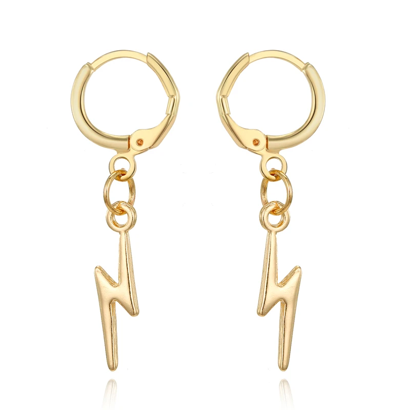 Круглые серьги Dayoff в европейском стиле золотого и серебряного цвета с молнией