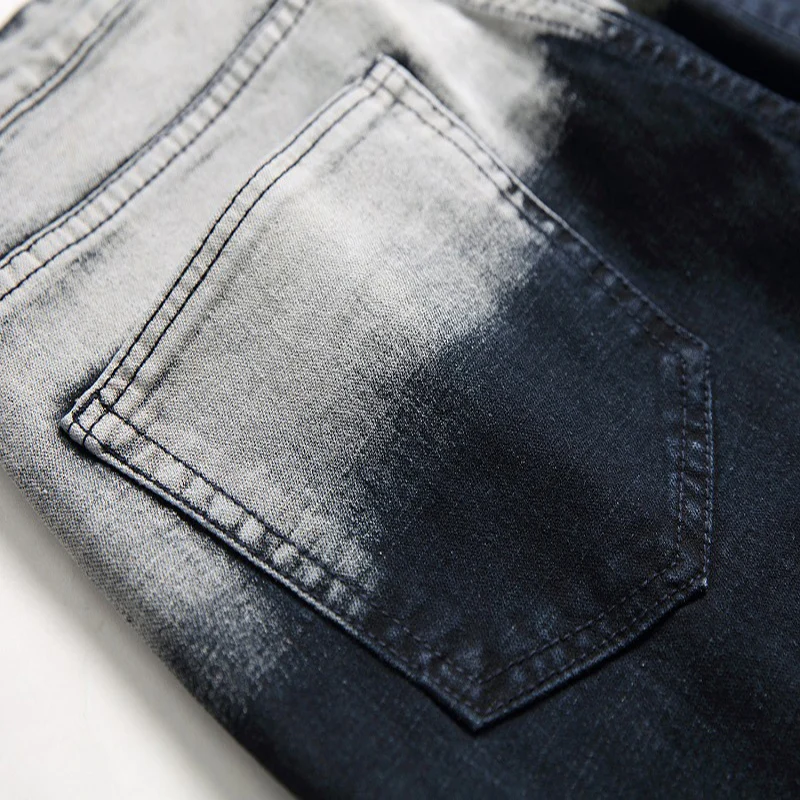2020 New Fashion Mens Casual Jeans Pants Slim Straight Stretch Pacthwork Denim Trousers Brand Washed Hombre Plus Size 42 | Мужская
