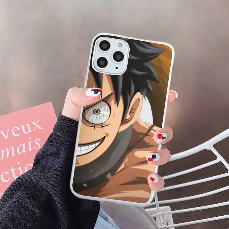 

One Piece Japan Anime Zoro Phone Case Candy Color for iPhone 6 7 8 11 12 s mini pro X XS XR MAX Plus