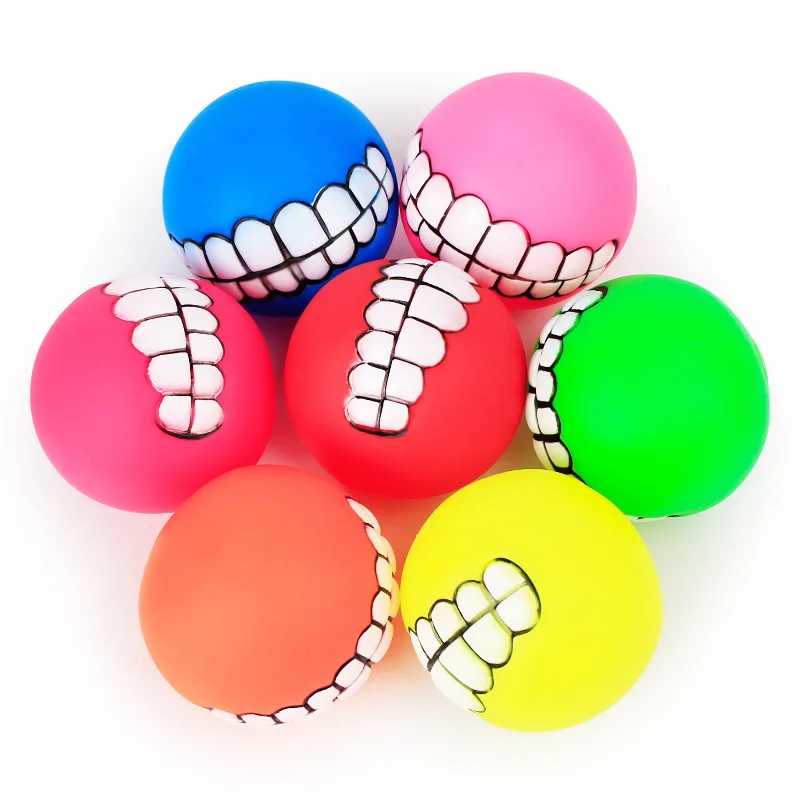 Pet Puppy Dog Funny Ball Teeth Silicone Toy Chew Sound Dogs cat Play Toys Soft Rubber Squeaker Squeaky toy trainning | Дом и сад