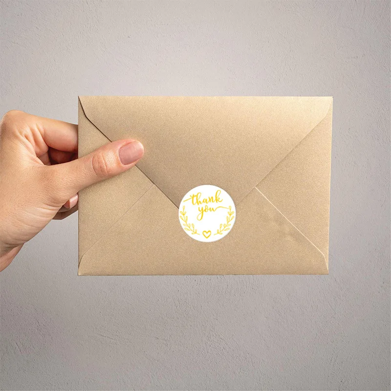 

500pcs/roll Thank you stickers 1 inch(25mm) round Plants flowers festival wedding party gift decoration seal labels