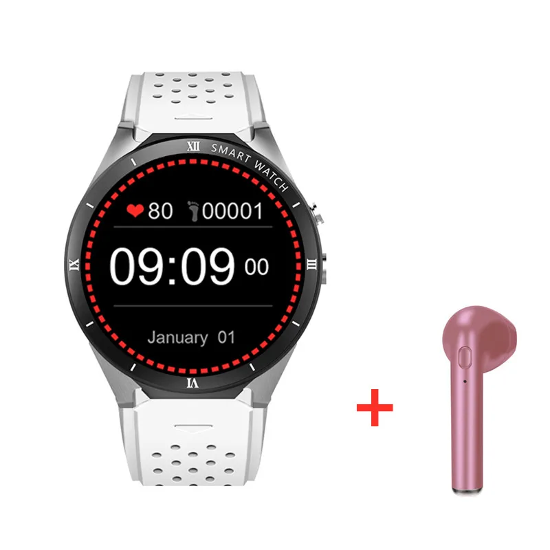 add headset Kingwear Смарт часы KW88 pro Android 7,0 1 Гб оперативной памяти, 16 Гб встроенной памяти, gps Фитнес отслеживание сердечного ритма MP3/MP4 плеер Смарт-часы для мужчин женщин pk X200 - Цвет: add headset