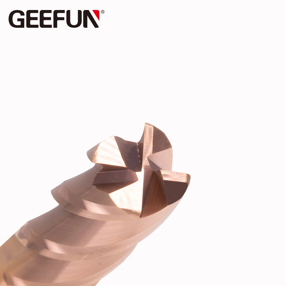 

JF HRC58 GEEFUN GEN Carbide Corner Radius End Mill 4F Milling cutter Alloy Tungsten Steel tool TISIN Coated CNC maching end mill