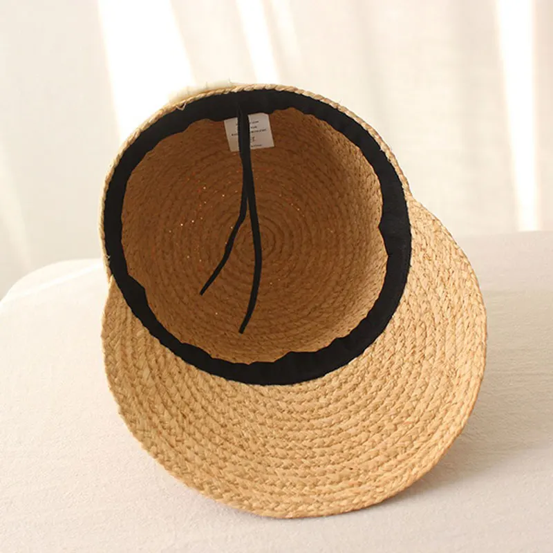New Handmade Raffia Straw Hats For Women Elegant Ladies Summer Equestrian Hat Visor Beach Vacation Visera Mujer Kawaii Sun Hat images - 6