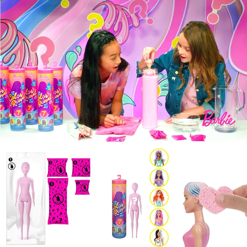 Оригинальный Барби Цвет раскрыть Кукла сюрприз Magic Dis образования глухая коробка