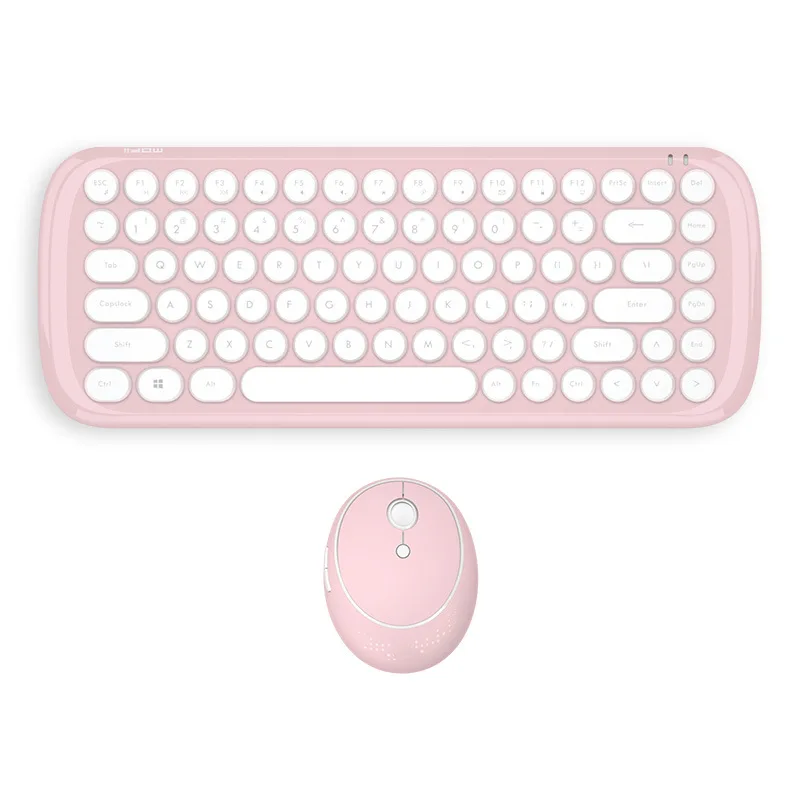 

2.4G Mini Wireless Bluetooth Keyboard Mouse Set Punk Chocolate Key Cap Wireless Retro Keyboard Computer Keyboard for Laptop Pc